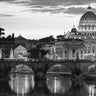 Art Print on canvas Night view at St. Peters cathedral, Rome by Anonymous Photography Baroque artwork
