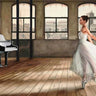 Dim light ballerina figurative canvas art print by Benson Pierre, showcasing a graceful dancer in muted tones.