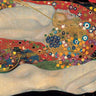 Sea serpents figurative canvas art print by Gustav Klimt, featuring swirling sea creatures on a detailed artistic background.