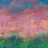 Abstract canvas art print titled "Aurore (Nebbia sulla giungla)" by Corrado Italo, featuring misty jungle scene in soft, muted tones.