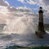 Landscape canvas art print of Phare d'Ar-Men near Île de Sein by Guichard Jean, featuring a lighthouse scene in a natural setting.