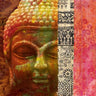 Feeling at Home Siddharta Religion canvas art print by Joannoo, featuring spiritual imagery on textured canvas background.