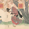 Feeling at home figurative canvas art print titled "Beauties in a Spring Storm" by Eisen Keisai, featuring vibrant spring storm scene.