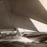 Vintage canvas art print of a J Class sailboat from 1934 by Feeling at Home, showcasing classic maritime sailing scene.