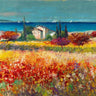 European canvas art print "Sogno Mediterraneo" by Florio Luigi, featuring a vibrant Mediterranean coastal scene.