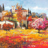 Art Print on canvas Borgo sul mare by Florio Luigi Landscape Post-Impressionism artwork