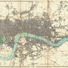 Vintage canvas art print of a London 1806 map by Mogg Edward, featuring detailed historical city layout and classic design.