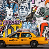 Art Print on canvas Taxi and mural painting in Soho, NYC by Setboun Michel Photography other artwork