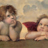Raffaello Madonna Sistina canvas art print by Feeling at Home showcasing a detailed religious image on textured canvas.