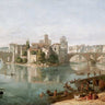 Landscape canvas art print of Rome's Tiber River by van Wittel Gaspar, depicting historic cityscape in detailed, artistic style.
