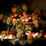 Still Life with Fruit floral canvas art print by Roesen Severin, featuring vibrant fruit and floral details, by Feeling at Home.
