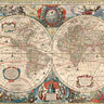 Art Print on canvas Nova totius Terrarum Orbis geographica ac hydrographica tabula by Hondius Hendrik Maps Impressionism artwork