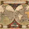 Art Print on canvas Vera Totius Expeditionis Nauticae 1595 by Hondius Hendrik Maps Renaissance artwork