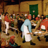 Peasant wedding kitchen canvas art print by Bruegel the Elder, featuring a detailed rural scene, in a Feeling at Home decorative artwork.