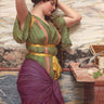 Fair Reflection figurative canvas art print by John William Godward, showcasing a classical woman in elegant attire.
