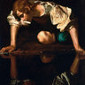Feeling at home Narciso figurative canvas art print by Caravaggio, showcasing a classical religious scene on textured canvas.