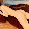 Reclining nude figure from the back art print by Modigliani Amedeo, depicting a reclining nude on a canvas, by Feeling at Home.