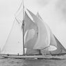 Feeling at Home art print of a historic Mayflower Goelet Cup Race photograph on canvas, depicting 1891 yacht racing scene.
