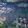 Green Reflections landscape canvas art print of waterlilies by Monet, featuring vibrant green and blue hues, by Feeling at Home.