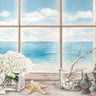 Coastal canvas art print featuring ocean scene by Dellal Remy, with calming blue waves and sandy shoreline, from Feeling at Home.