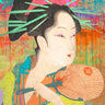 Contemporary canvas art print by Chestier Eric titled "Hommage to Chokosai," featuring vibrant Japanese-inspired imagery.