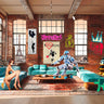 Cityscape canvas art print by Madau Gerard featuring urban skyline details, part of the Surrealoft Attitude collection, by Feeling at Home.