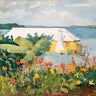 Flower Garden and Bungalow Bermuda landscape canvas art print by Homer Winslow, featuring vibrant garden and bungalow scenes.