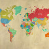 Art Print on canvas Modern Map of the World by Joannoo Maps Post-Impressionism artwork