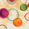 Abstract orbital canvas art print by Maun Ludwig, featuring vibrant swirling patterns on a textured wall display.