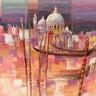 Abstract canvas art print by Florio Luigi featuring vibrant, flowing shapes in a modern design, titled Riflessi a Venezia.