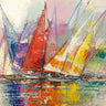Abstract canvas art print by Florio Luigi featuring vibrant, textured designs for a modern home decor style.
