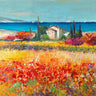 Coastal canvas art print by Florio Luigi featuring Mediterranean scene, vibrant colors, and detailed shoreline imagery.