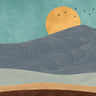 Golden Moon contemporary canvas art print by Miko Sayaka, featuring a vibrant moon design on textured canvas.