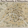 Vintage canvas art print of Paris Monumental et Metropolitain 1932 by Feeling at Home, showcasing historic Paris metro scenes.