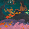 Feeling at home Gauguin Fatata te Miti art print, depicting a vibrant seaside scene on canvas by Paul Gauguin.