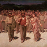 Feeling at home art print of Il Quarto Stato by Pellizza da Volpedo, depicting a group of workers in a dynamic, detailed canvas.