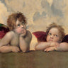 European canvas art print of Madonna Sistina by Raffaello, detailed image showcasing classical religious artwork.
