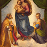 Feeling at Home Madonna Sistina canvas art print by Raffaello, featuring a classical religious portrait on textured canvas.
