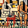 Figurative canvas art print of Three Women Le Grand Dejeuner 1921 by Fernand Leger, featuring vibrant colors and abstract figures.