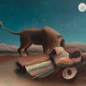 Feeling at Home La Bohemienne Endormie figurative canvas art print by Rousseau Henri showing a peaceful woman resting.