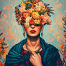 Feeling at Home Queen of Flowers figurative canvas art print by Spencer Matt, featuring vibrant floral imagery and artistic design.
