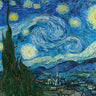 Art Print on canvas The Starry Night by Van Gogh Vincent Landscape Post-Impressionism artwork