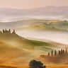 Tuscany landscape canvas art print featuring the Val d'Orcia panorama, created by Krahmer Frank for Feeling at Home.