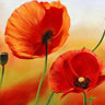 Feeling at Home floral canvas art print featuring vibrant poppies blowing in the wind by Villa Luca