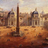 Art Print on canvas Piazza del Popolo Rome by van Wittel Gaspar Landscape Impressionism artwork