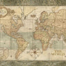 Feeling at Home classic world map canvas art print by Art Atelier Alliance, showcasing a detailed vintage-inspired map design.