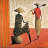 By The Fields figurative canvas art print by Rauscher Michel, featuring vibrant colors and detailed brushwork.
