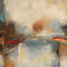 Abstract canvas art print featuring vibrant shapes and colors, created by Villarreal Gabriela for Feeling at Home.