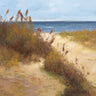 Coastal canvas art print featuring beach trail scene by Stefano, textured artwork from Feeling at Home collection.