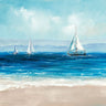 Feeling at Home sailing coastal canvas art print featuring a serene ocean scene with sailboats and calm waters.